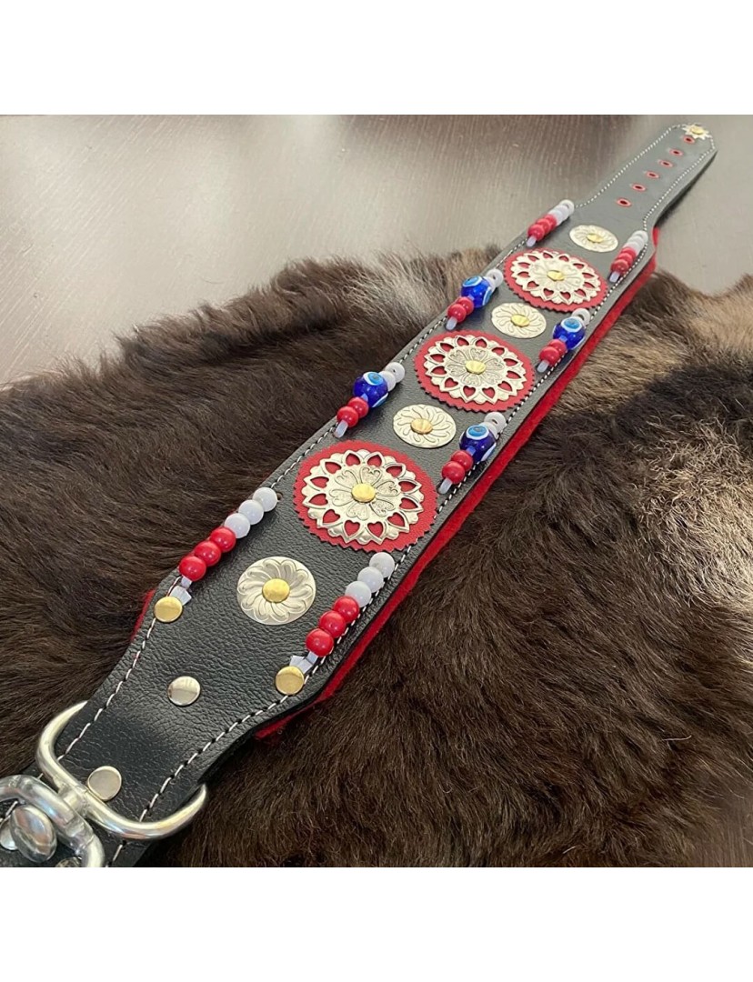 Geniş Deri Kangal Köpek Tasması Zilsiz Model Hakiki Manda Derisi