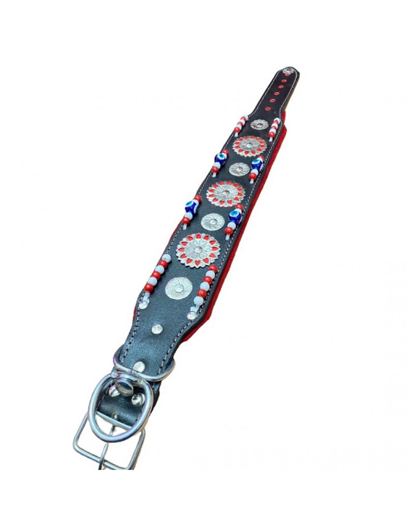 Geniş Deri Kangal Köpek Tasması Zilsiz Model Hakiki Manda Derisi